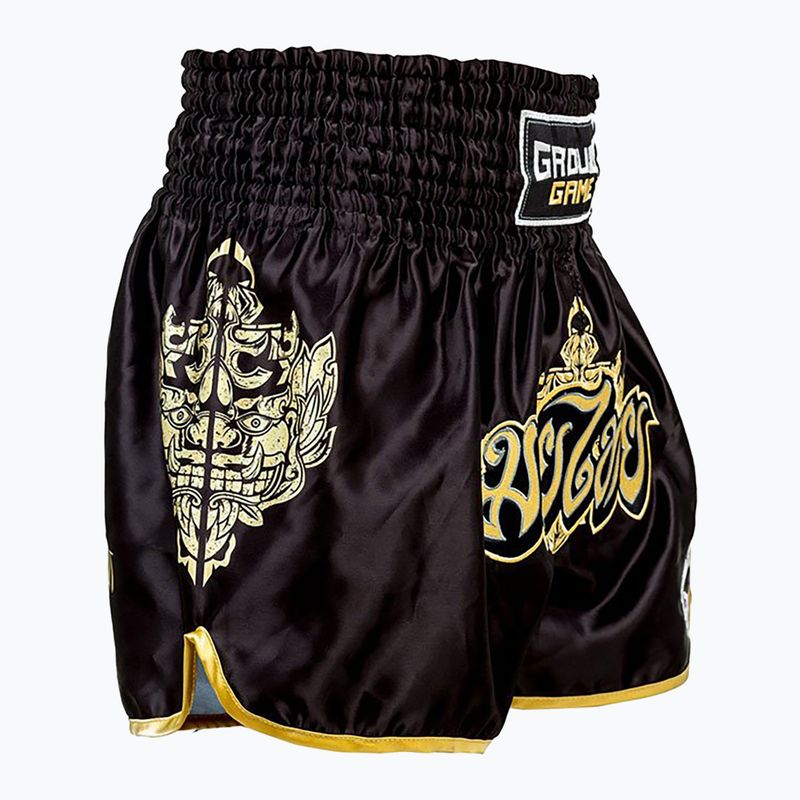 Férfi Ground Game Muay Thai Gold boksznadrág fekete 21MTSHGOLDS 2