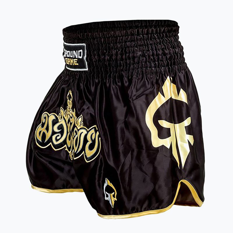 Férfi Ground Game Muay Thai Gold boksznadrág fekete 21MTSHGOLDS 4
