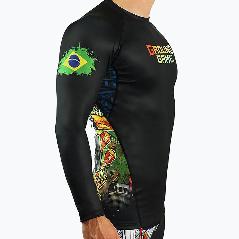 Férfi Ground Game Brasil hosszú ujjú Rashguard szín 21RASHBRALSS 4