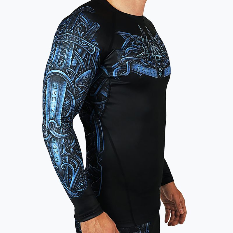 Férfi Ground Game Viking hosszú ujjú Rashguard kék 21RASHVIKLSS 2