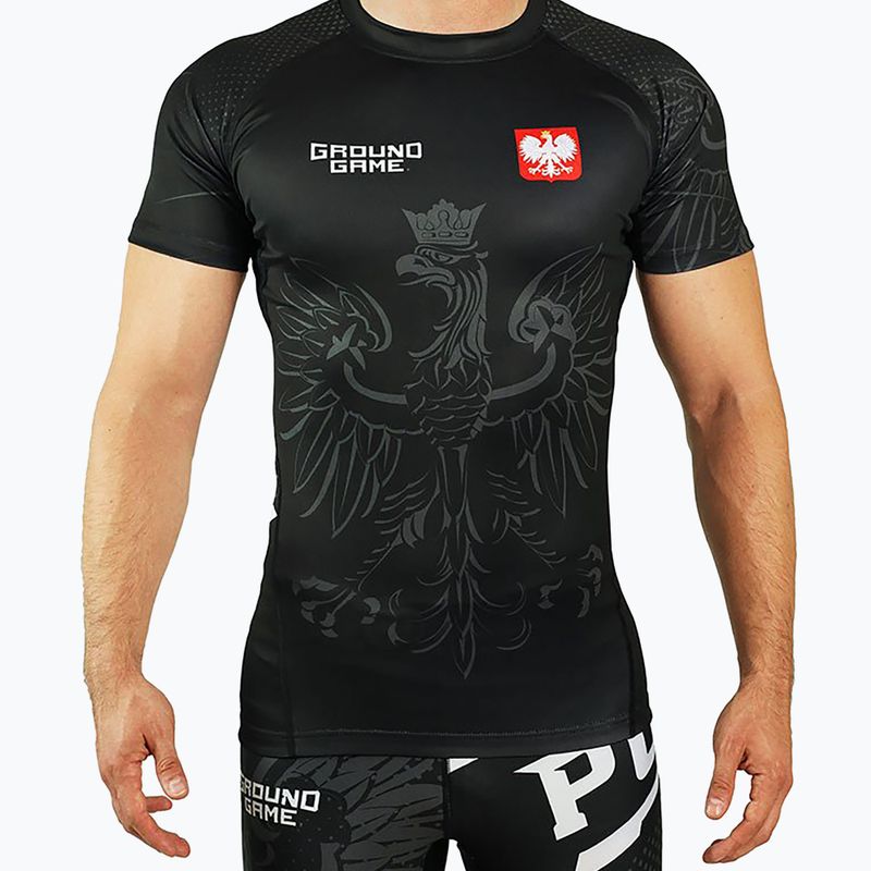 Férfi Rashguard Ground Game Lengyelország fekete/fehér/piros
