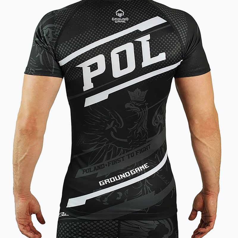 Férfi Rashguard Ground Game Lengyelország fekete/fehér/piros 2
