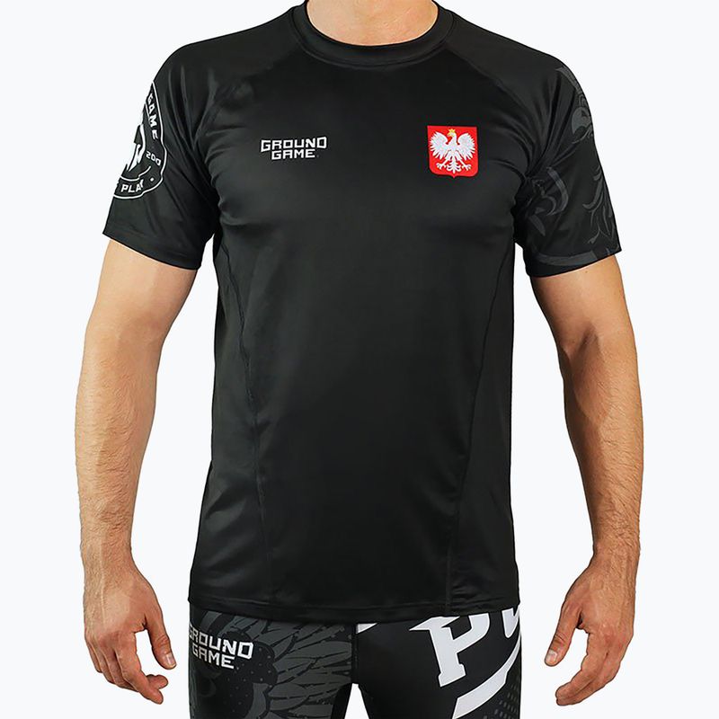 Férfi edzőpóló GroundGame Lengyelország fekete 21TRTSHPOLS 21TRTSHPOLS