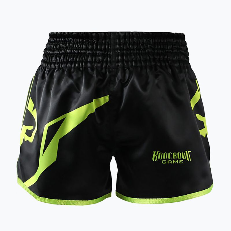 Férfi Ground Game Muay Thai Neon edző rövidnadrág fekete/zöld neon 2
