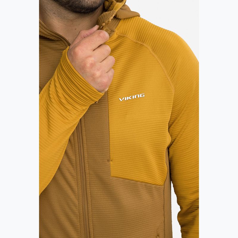 Férfi trekking pulóver Viking Birger Hoodie light brown/yellow 5