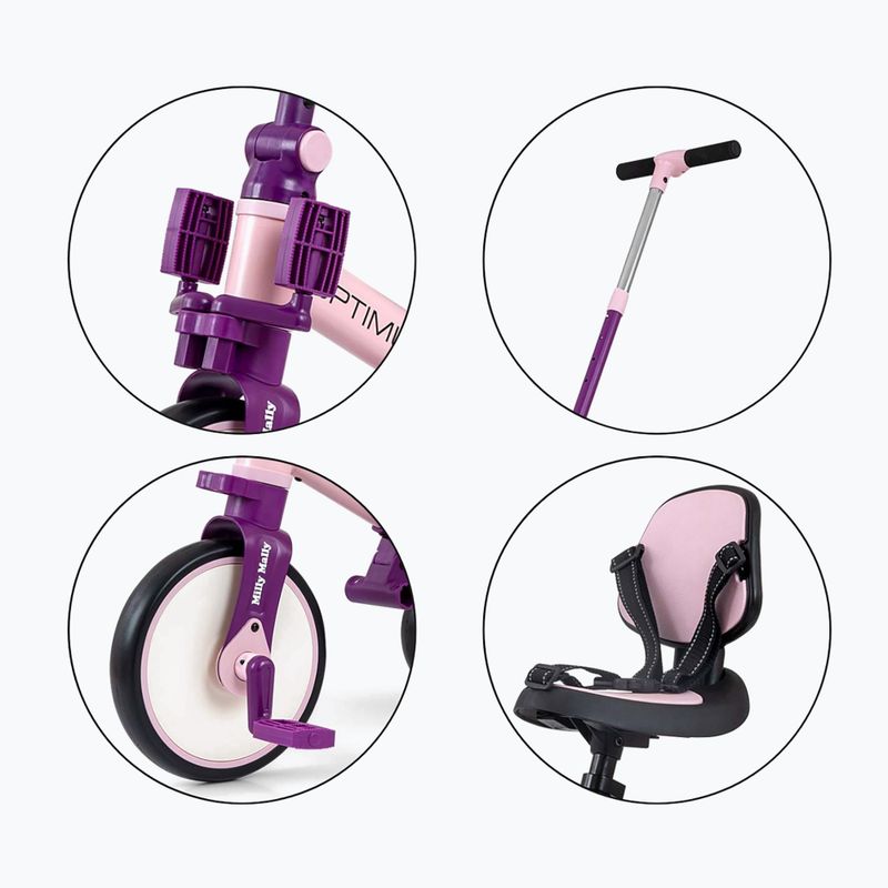Futóbicikli Milly Mally 5w1 Optimus Max pink 12