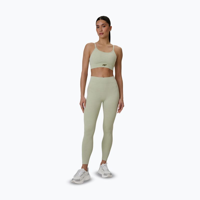 Női edző leggings 4F Solar Punk FNK F399 light green allover 2