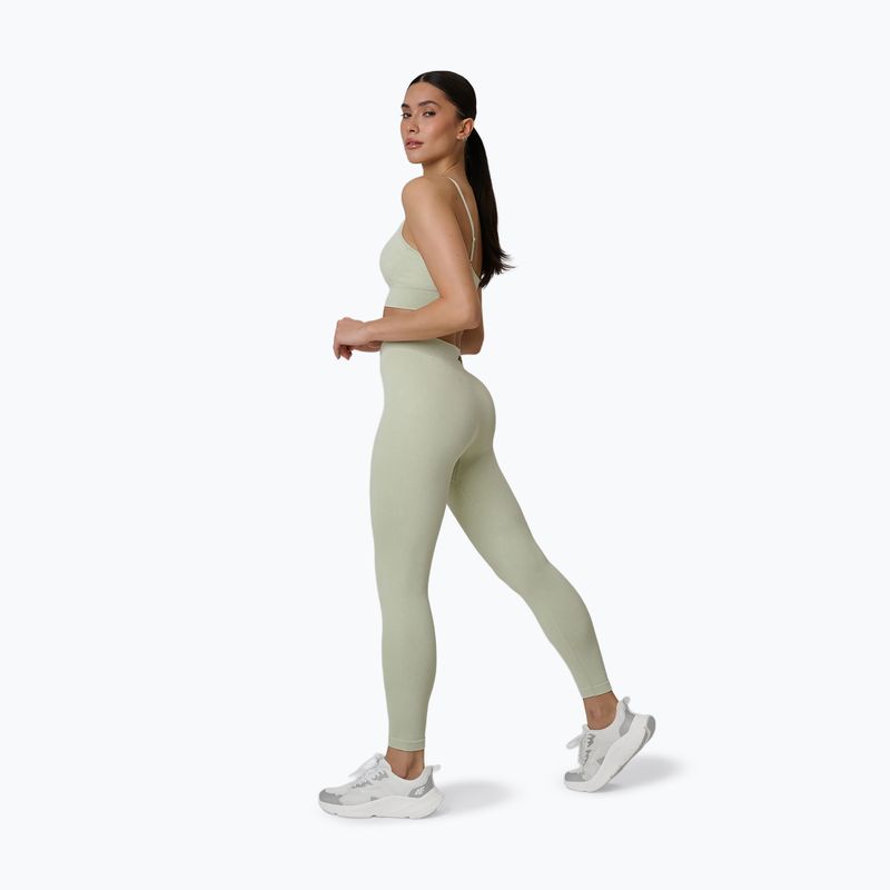 Női edző leggings 4F Solar Punk FNK F399 light green allover 4