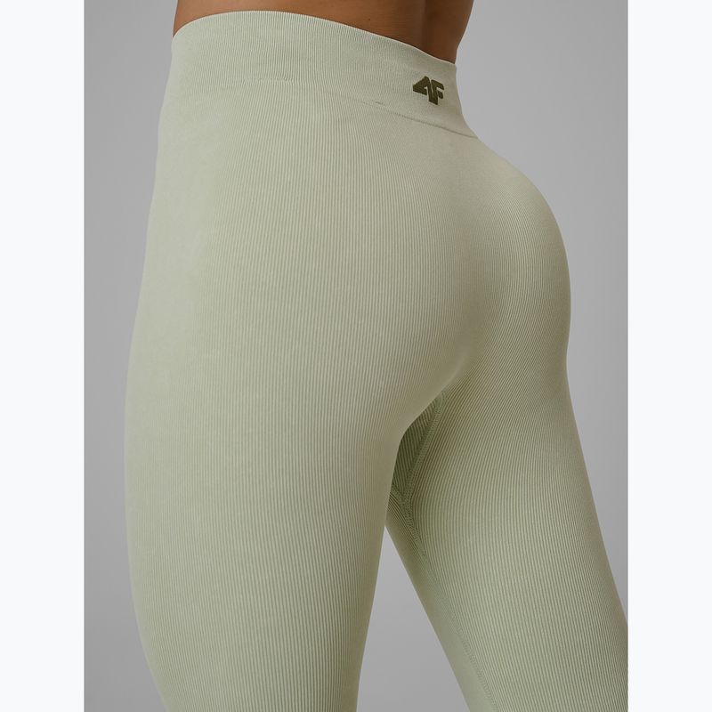 Női edző leggings 4F Solar Punk FNK F399 light green allover 5