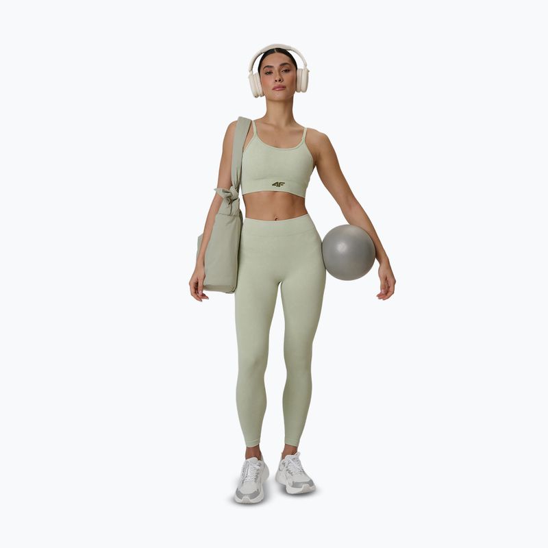 Női edző leggings 4F Solar Punk FNK F399 light green allover 9