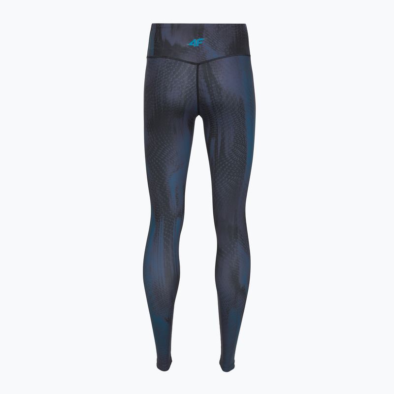 Női edző leggings 4F Solar Punk FNK F454 sea green allover 10