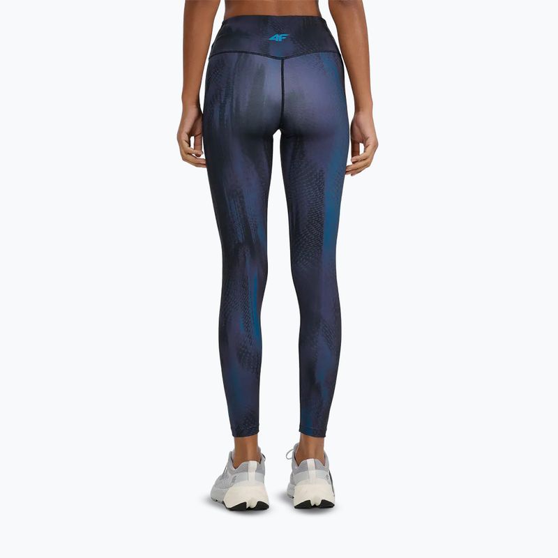 Női edző leggings 4F Solar Punk FNK F454 sea green allover 3