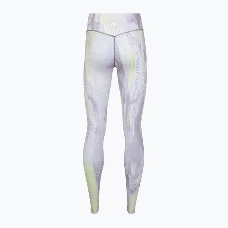 Női edző leggings 4F Solar Punk FNK F454 light yellow allover 8