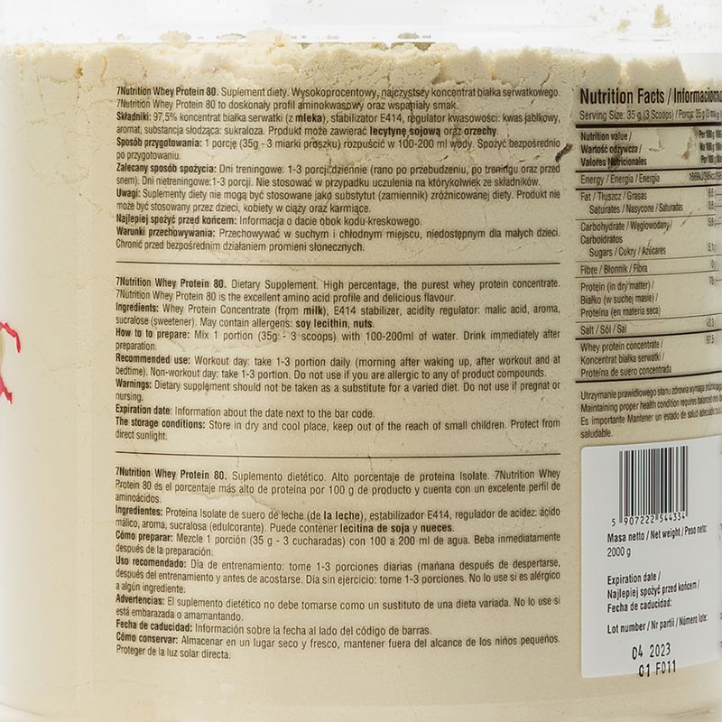 Tejsavó 7Nutrition Protein 80 fehér csokoládé-cseresznye 7Nu000235 2