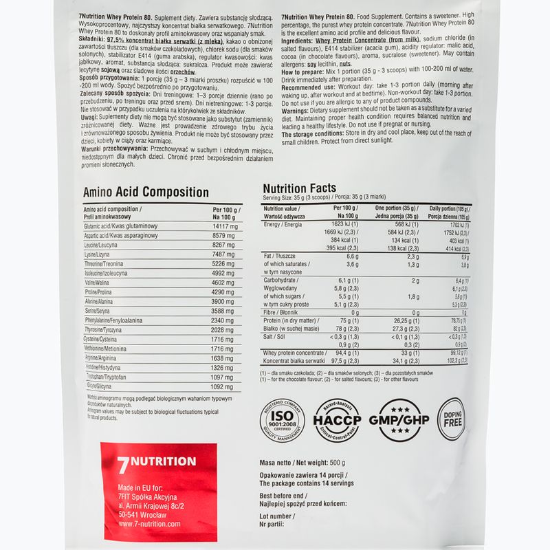 Tejsavó 7Nutrition Protein 80 500g pisztácia 7Nu000260 2