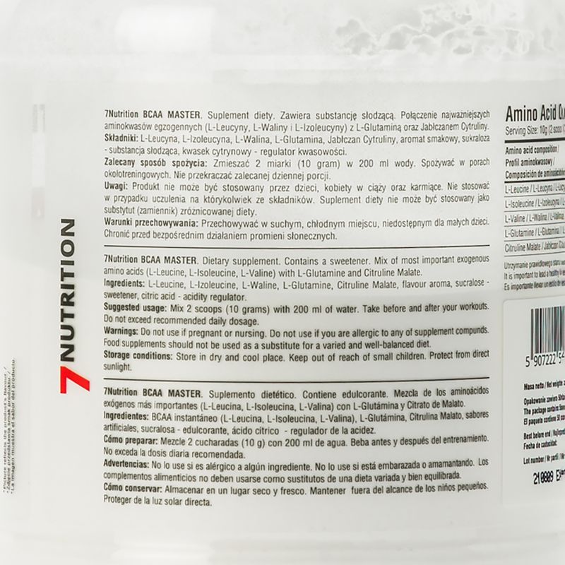 BCAA Master 7Nutrition aminosavak 500g cola-lime 7Nu000333-cola 2