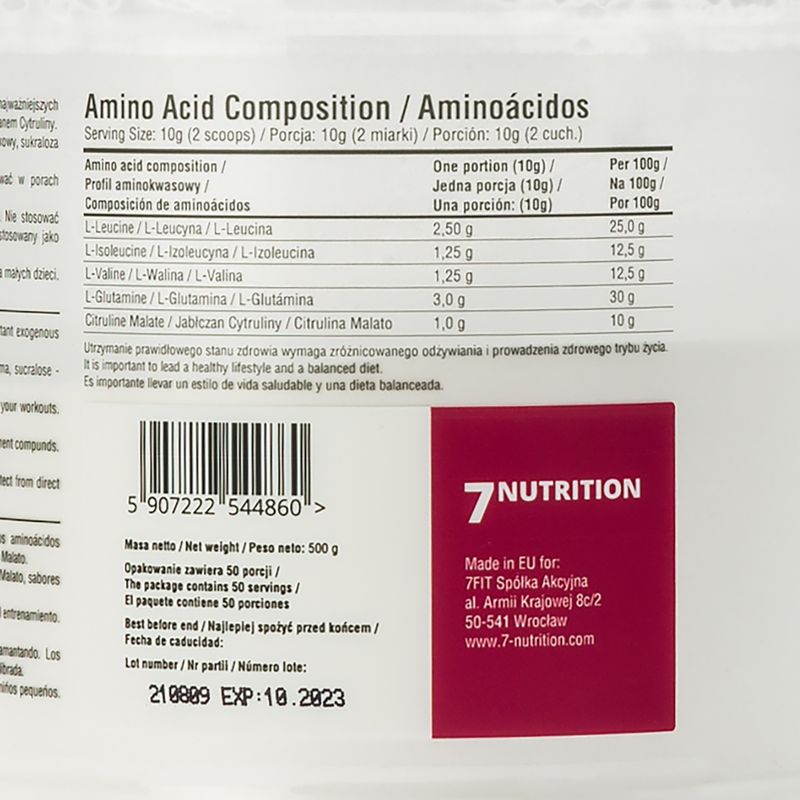 BCAA Master 7Nutrition aminosavak 500g cola-lime 7Nu000333-cola 3
