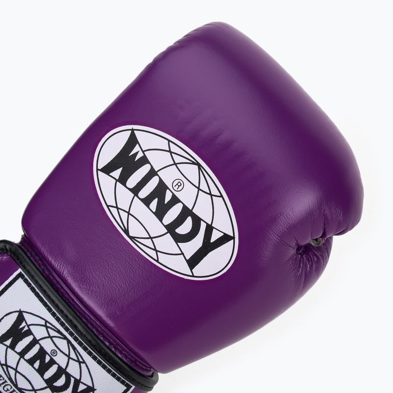 WINDY Classic valódi bőrből készült lila bokszkesztyű 5