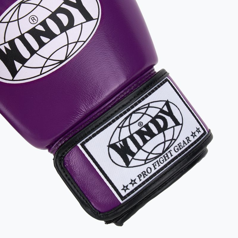 WINDY Classic valódi bőrből készült lila bokszkesztyű 6