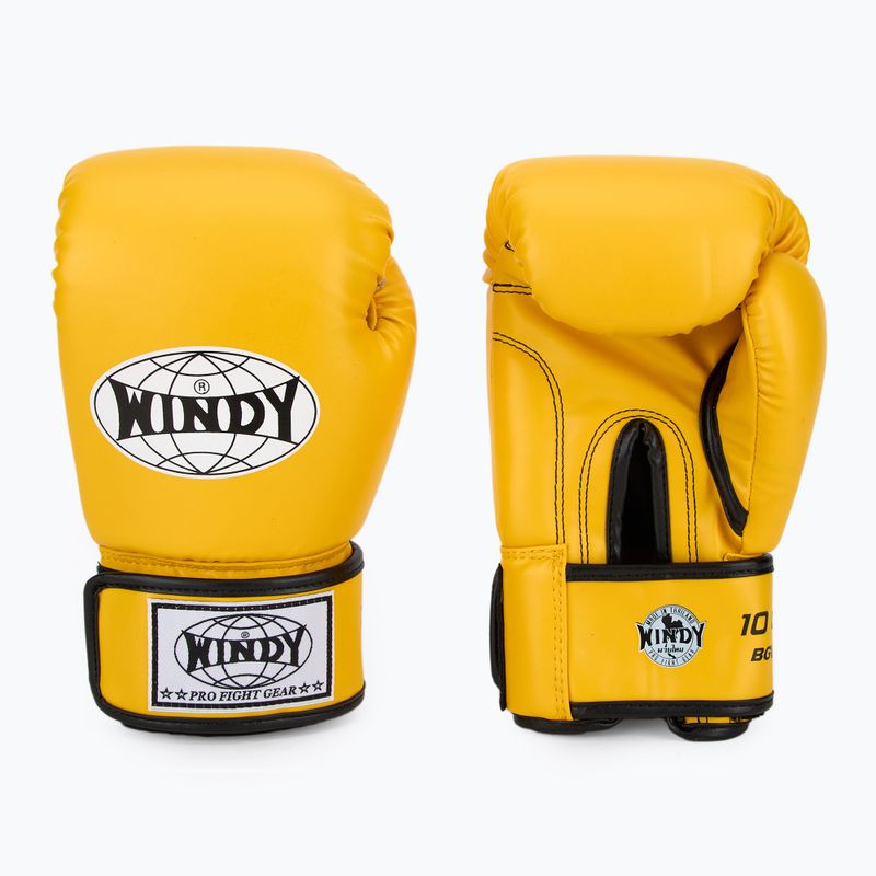 WINDY Classic Szintetikus bőr sárga bokszkesztyű