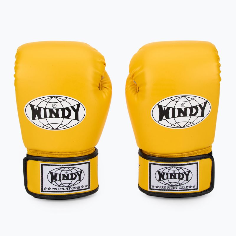 WINDY Classic Szintetikus bőr sárga bokszkesztyű 2