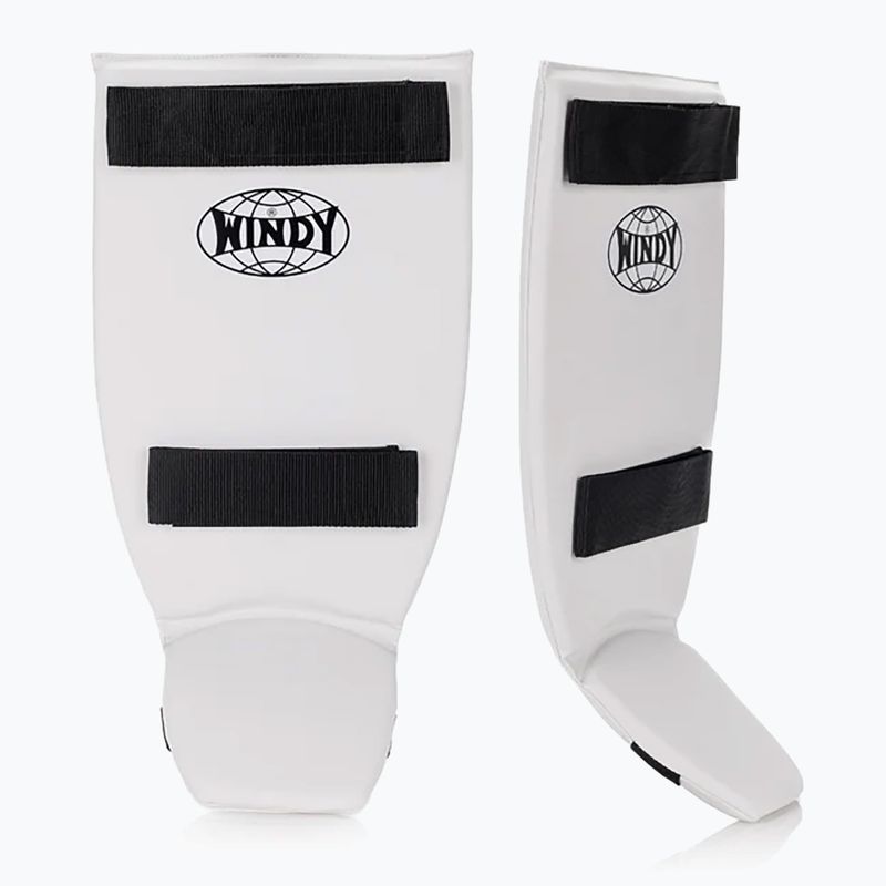 WINDY Classic Double Strap sípcsont- és lábfejvédő fehér színben 8