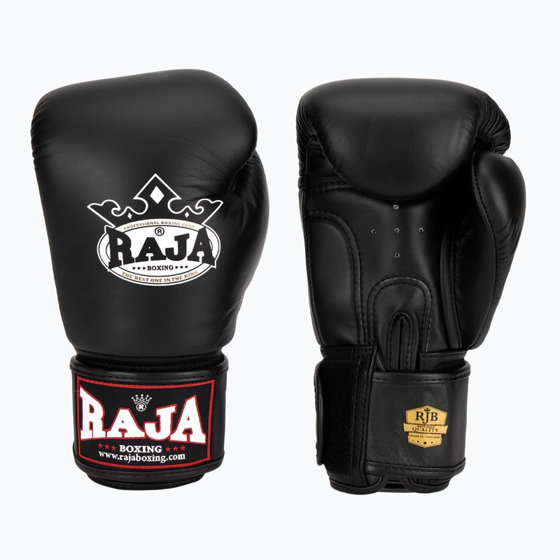 RAJA BOXING Single Standard valódi bőr bokszkesztyű fekete