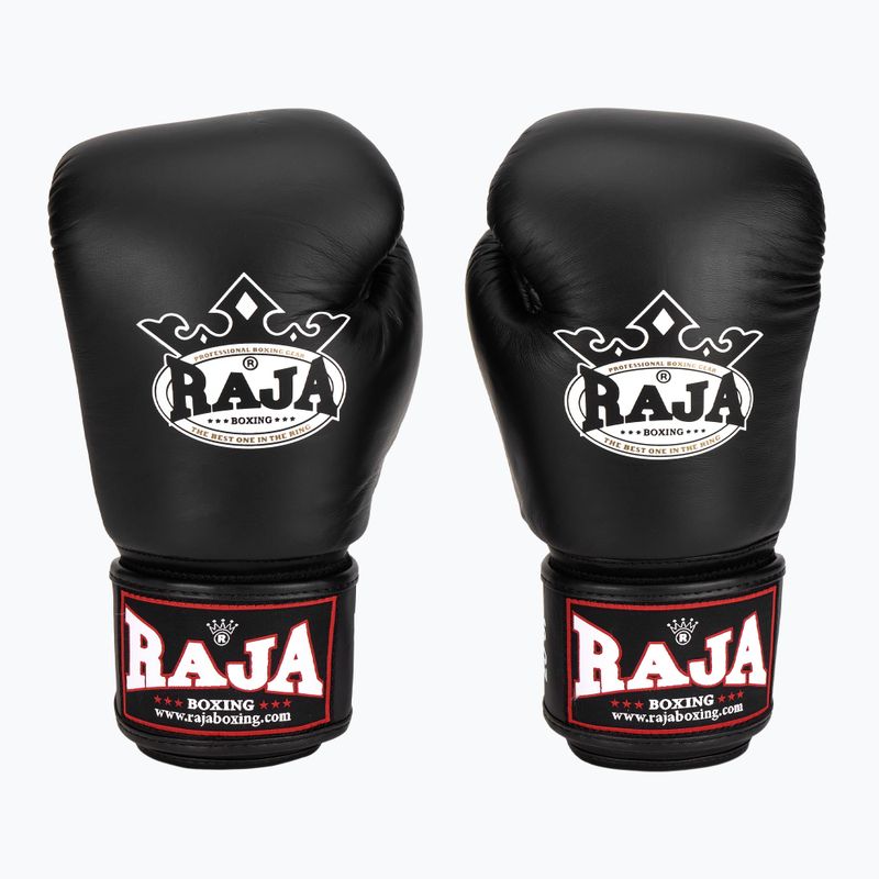 RAJA BOXING Single Standard valódi bőr bokszkesztyű fekete 2