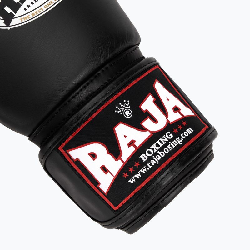 RAJA BOXING Single Standard valódi bőr bokszkesztyű fekete 6