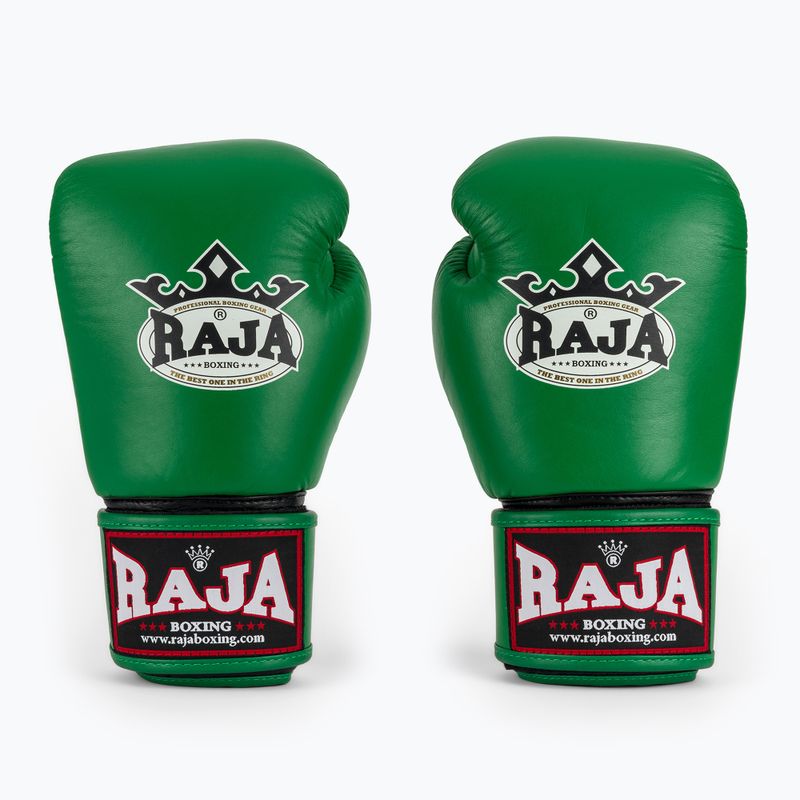 RAJA BOXING Single Standard valódi bőr zöld bokszkesztyű 2