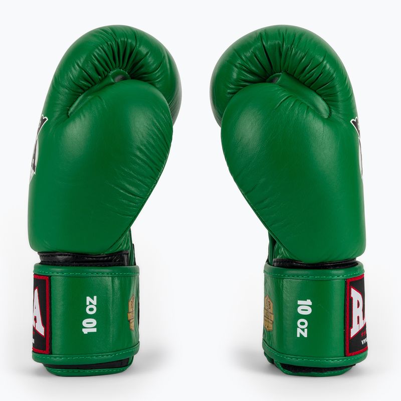 RAJA BOXING Single Standard valódi bőr zöld bokszkesztyű 4