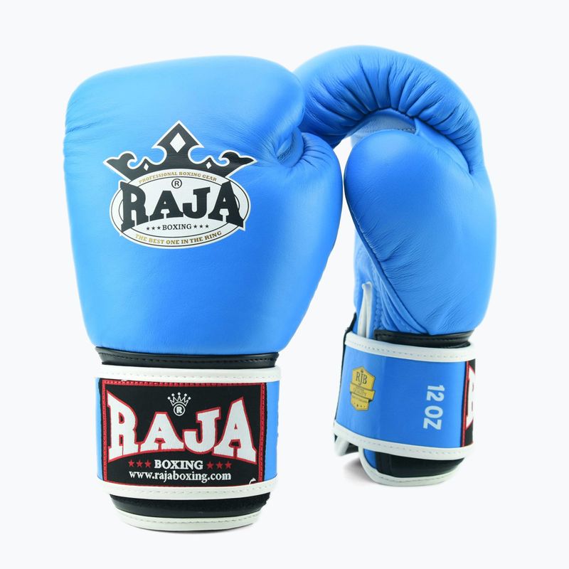 RAJA BOXING Single Standard valódi bőr világoskék bokszkesztyű 2
