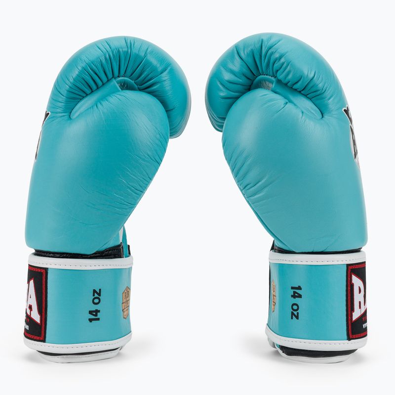 RAJA BOXING Single Standard valódi bőr világoskék bokszkesztyű 4