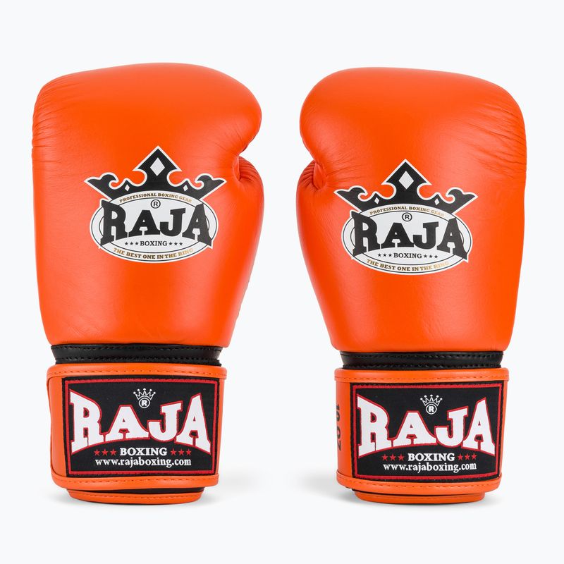 RAJA BOXING Single Standard valódi bőrből készült narancssárga bokszkesztyű 2
