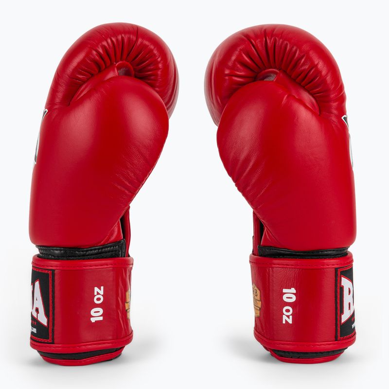 RAJA BOXING Egyszeres Standard valódi bőr bokszkesztyű piros 4