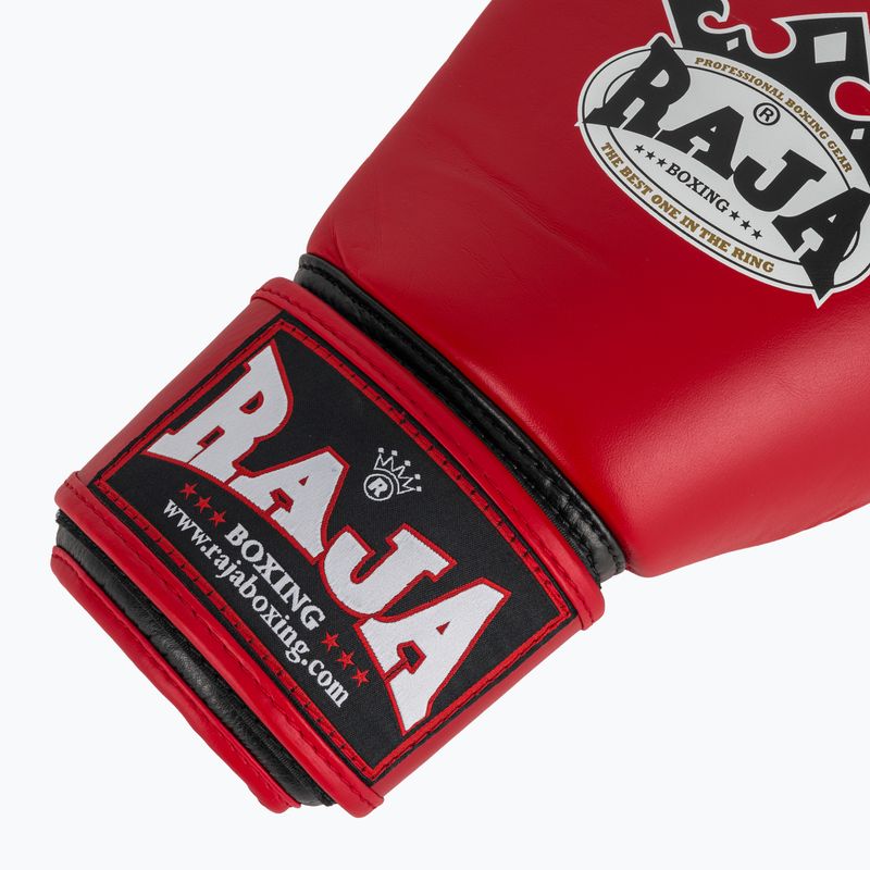 RAJA BOXING Egyszeres Standard valódi bőr bokszkesztyű piros 6
