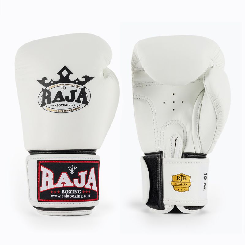 RAJA BOXING Single Standard valódi bőr fehér bokszkesztyű