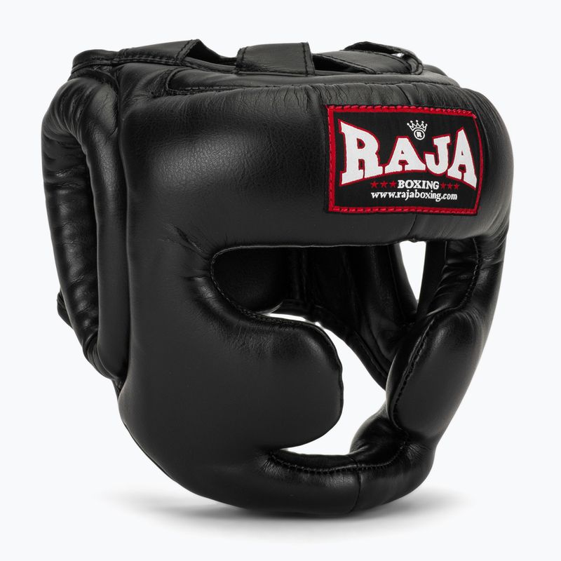 RAJA BOXING Semi bőr fekete bokszsisak