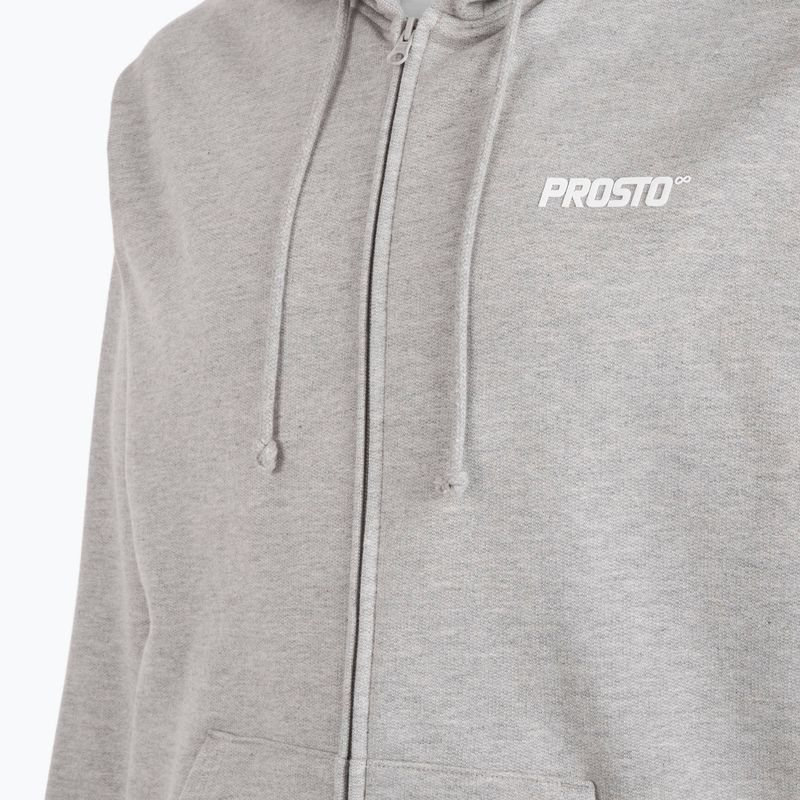 Férfi PROSTO kapucnis pulóver Logo Zip szürke 4