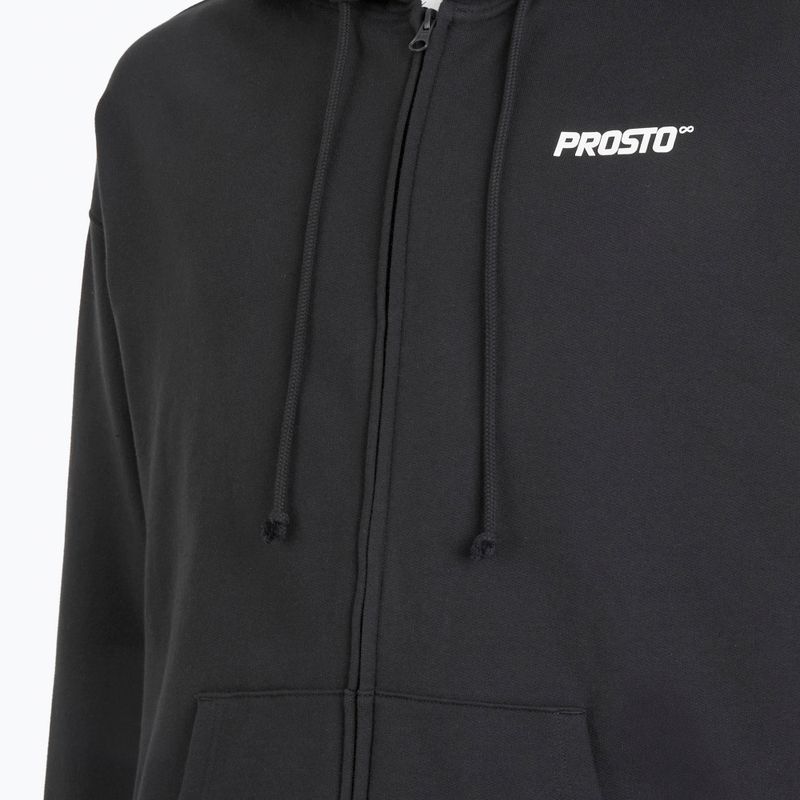 Férfi PROSTO kapucnis pulóver Logo Zip fekete 4