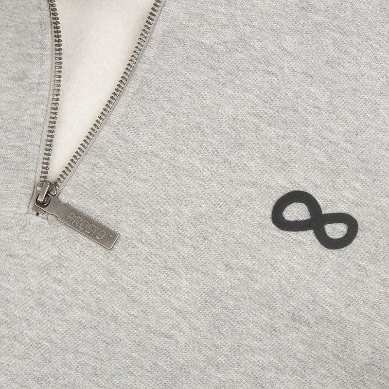 Férfi pulóver PROSTO Hoodie Half Zip Big Log Infinity grey/melange 3
