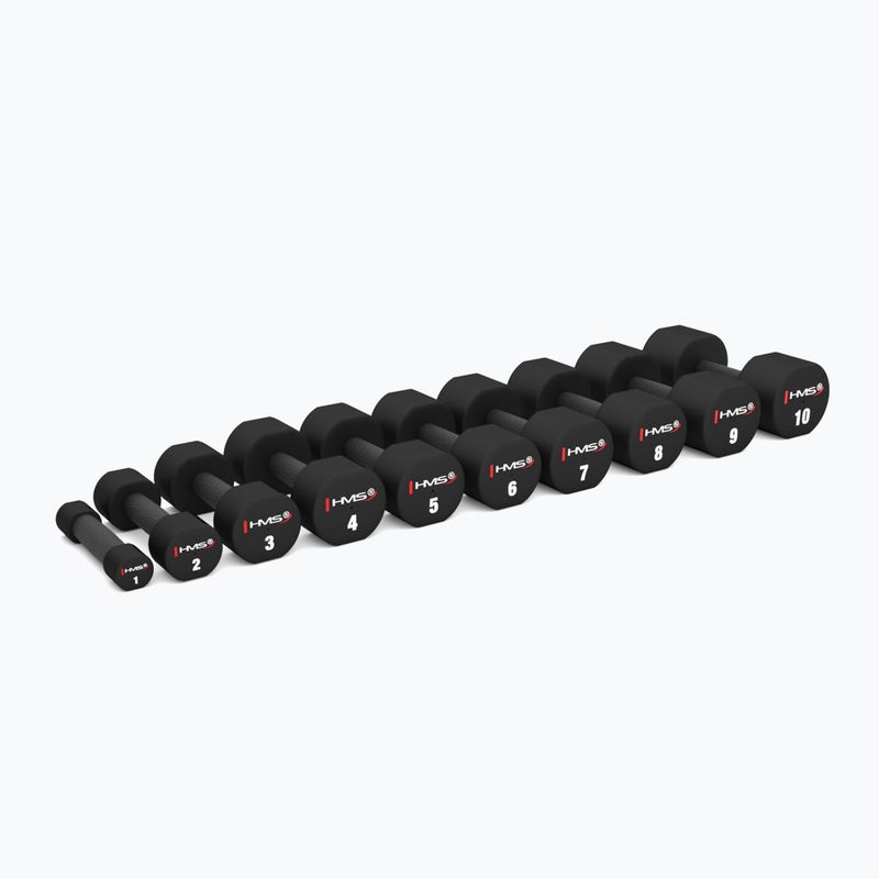 HMS HPT02 TPU súlyzók 2 db. 10 kg fekete 4