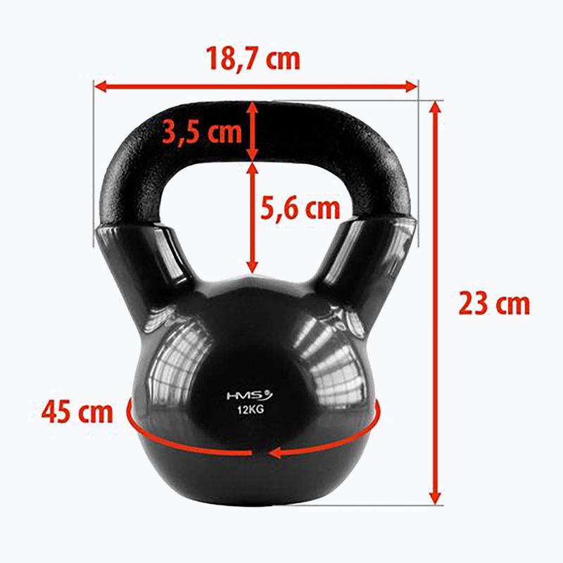 Kettlebell HMS KNV12 12kg fekete 3