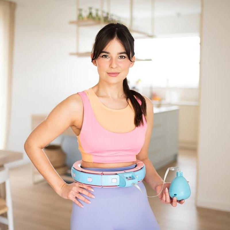 Hulahop súlyzóval és számlálóval HMS FH06 rózsaszín-kék 30-6-106 11