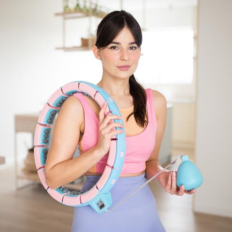 Hulahop súlyzóval és számlálóval HMS FH06 rózsaszín-kék 30-6-106 12