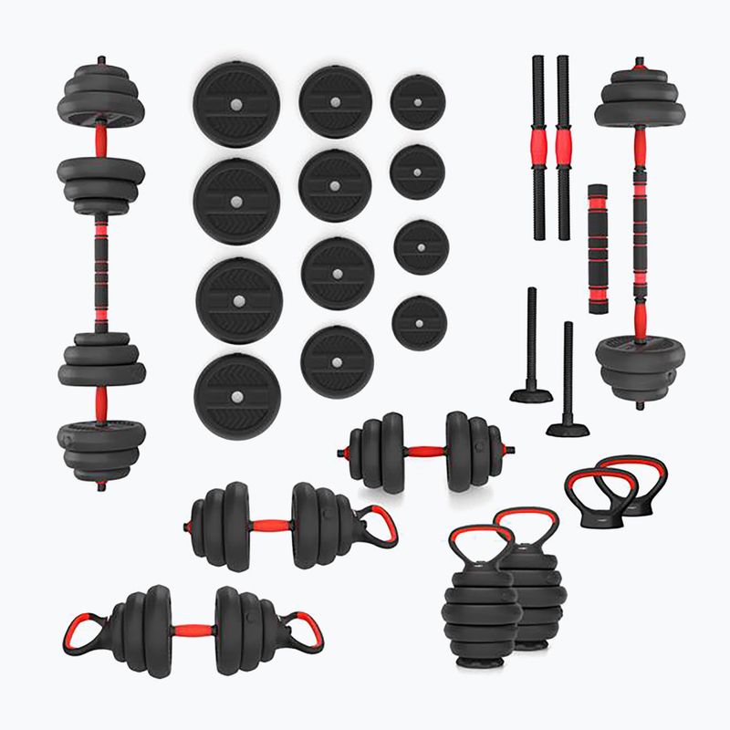 HMS SGN120 Pro Set 6W1 20kg súlyok fekete/piros