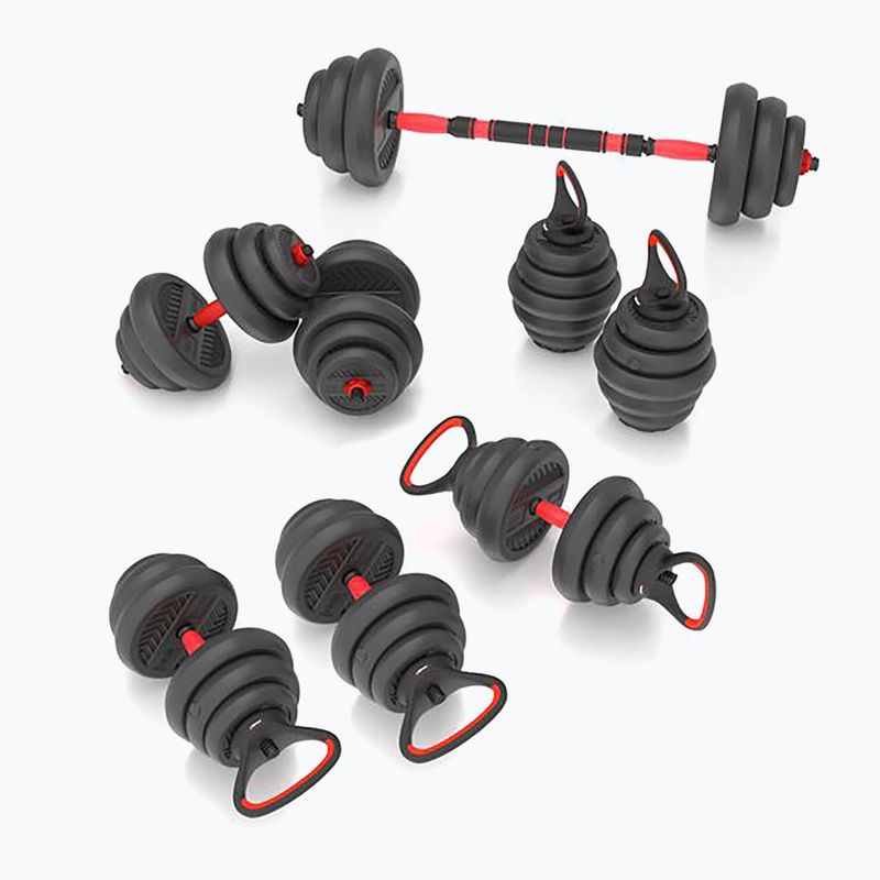 HMS SGN120 Pro Set 6W1 20kg súlyok fekete/piros 4
