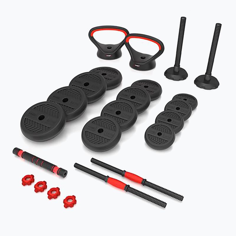 HMS SGN130 Pro Set 6W1 30kg súlyok fekete/piros 2