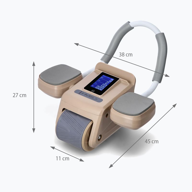 Automatikus hasizom-gyakorló kerék kijelzővel HMS KA08 barna színben 6