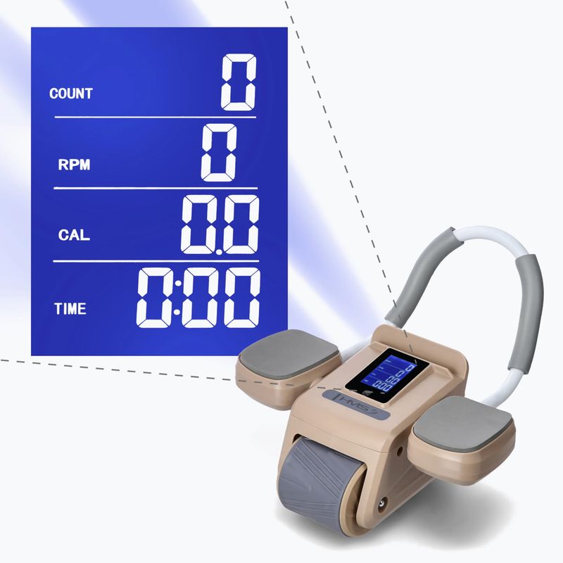 Automatikus hasizom-gyakorló kerék kijelzővel HMS KA08 barna színben 7